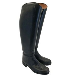 E Vogel Riding Boots Womens Size 6.5 Black Leather Tall Zip Custom Equestrian